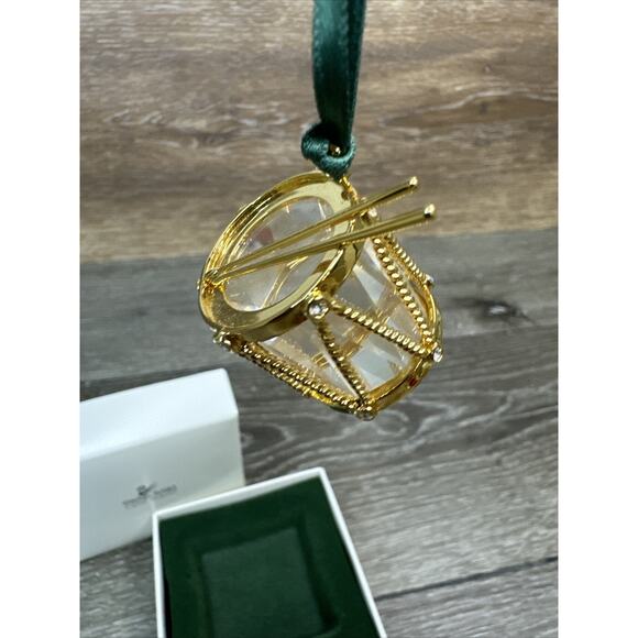 Swarovski Crystal Drum Christmas Ornament 2001 IN BOX 235894 - Picture 6 of 12